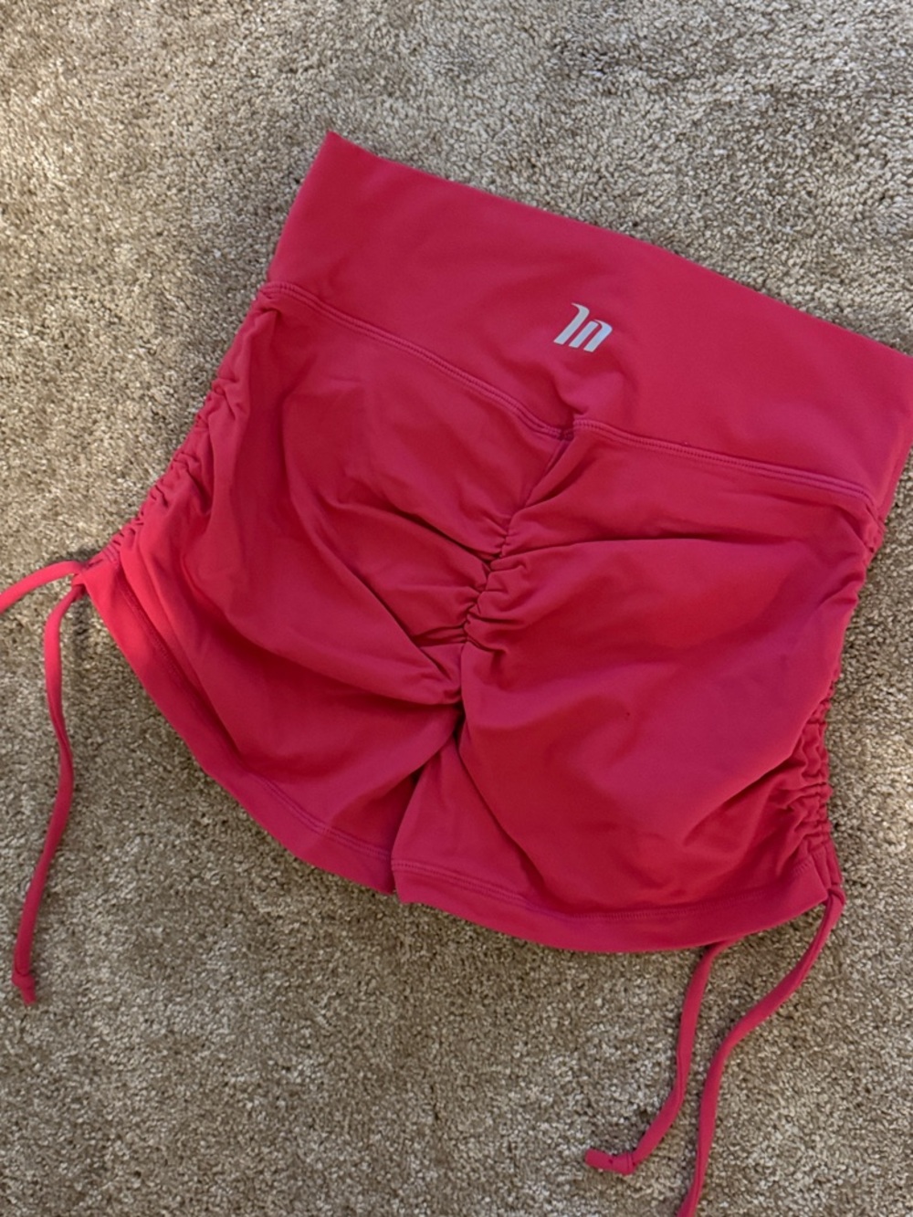 Women’s Pink Ruched Athletic Shorts